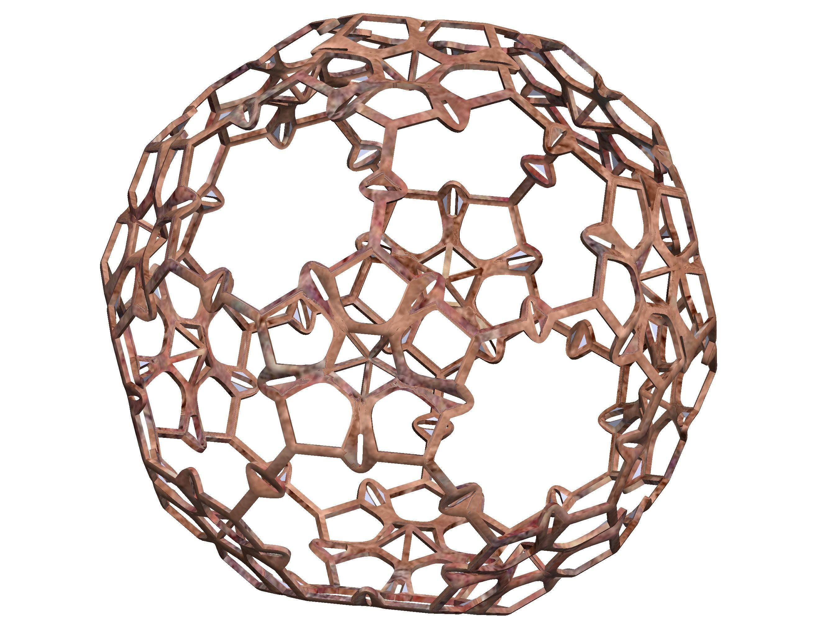 Wireframe Shape Sierpinski Buckyball 3D print model_9