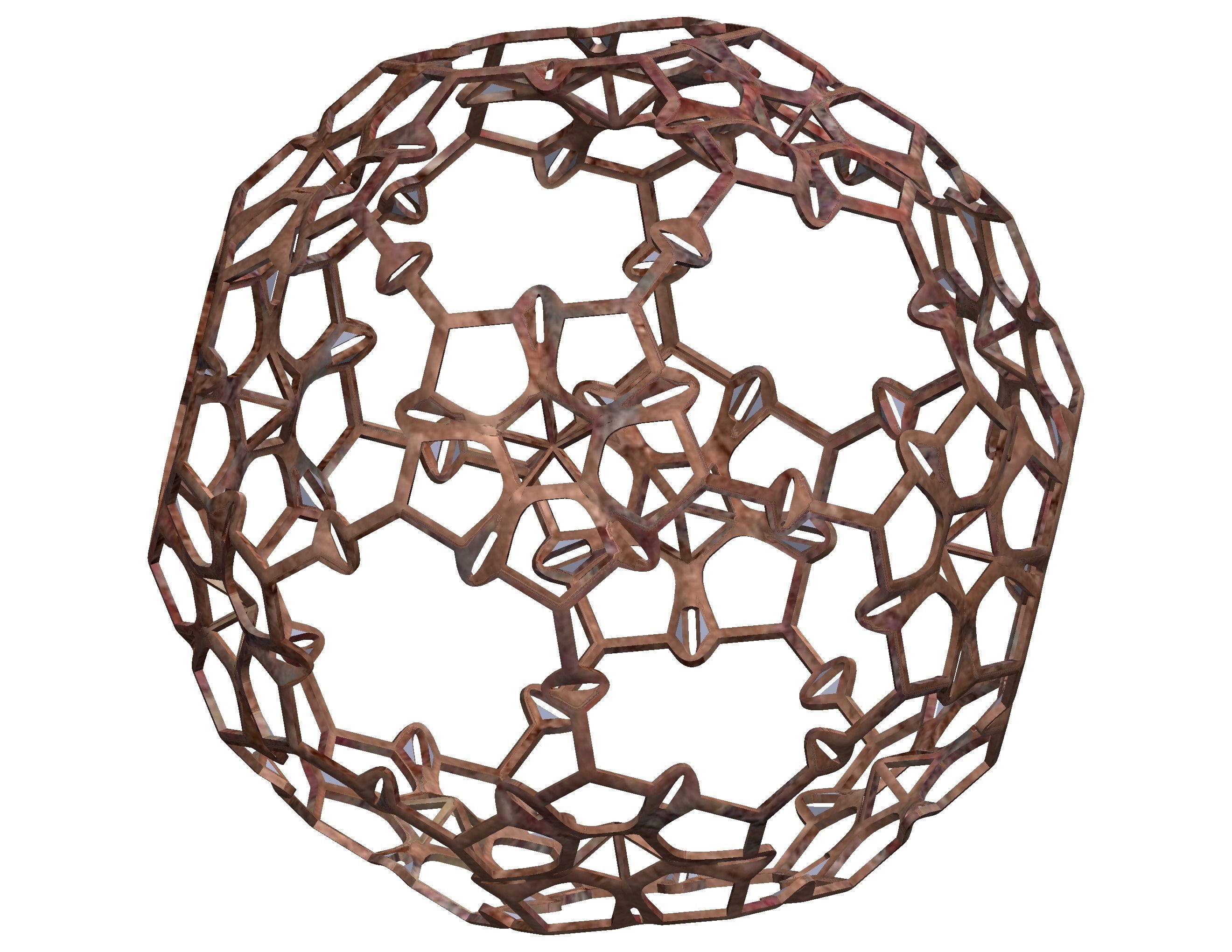 Wireframe Shape Sierpinski Buckyball 3D print model_37