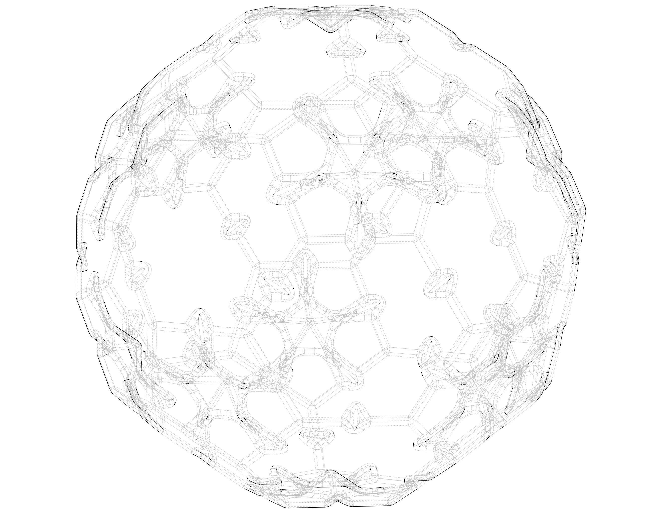 Wireframe Shape Sierpinski Buckyball 3D print model_27