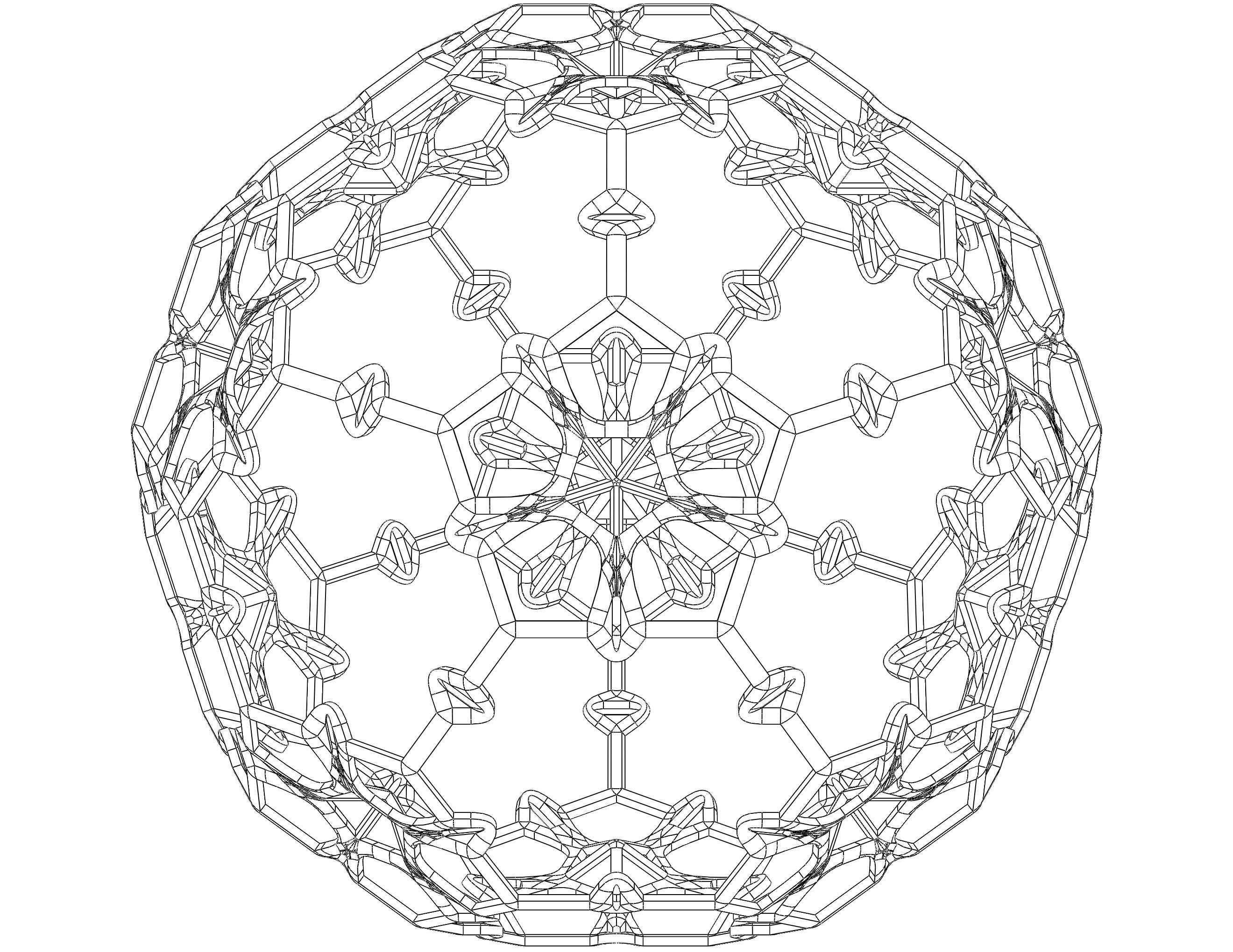 Wireframe Shape Sierpinski Buckyball 3D print model_14