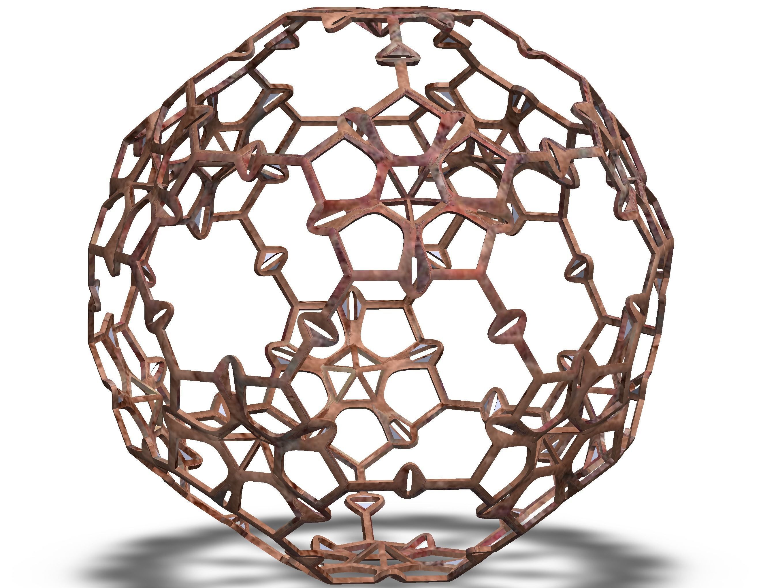 Wireframe Shape Sierpinski Buckyball 3D print model_29