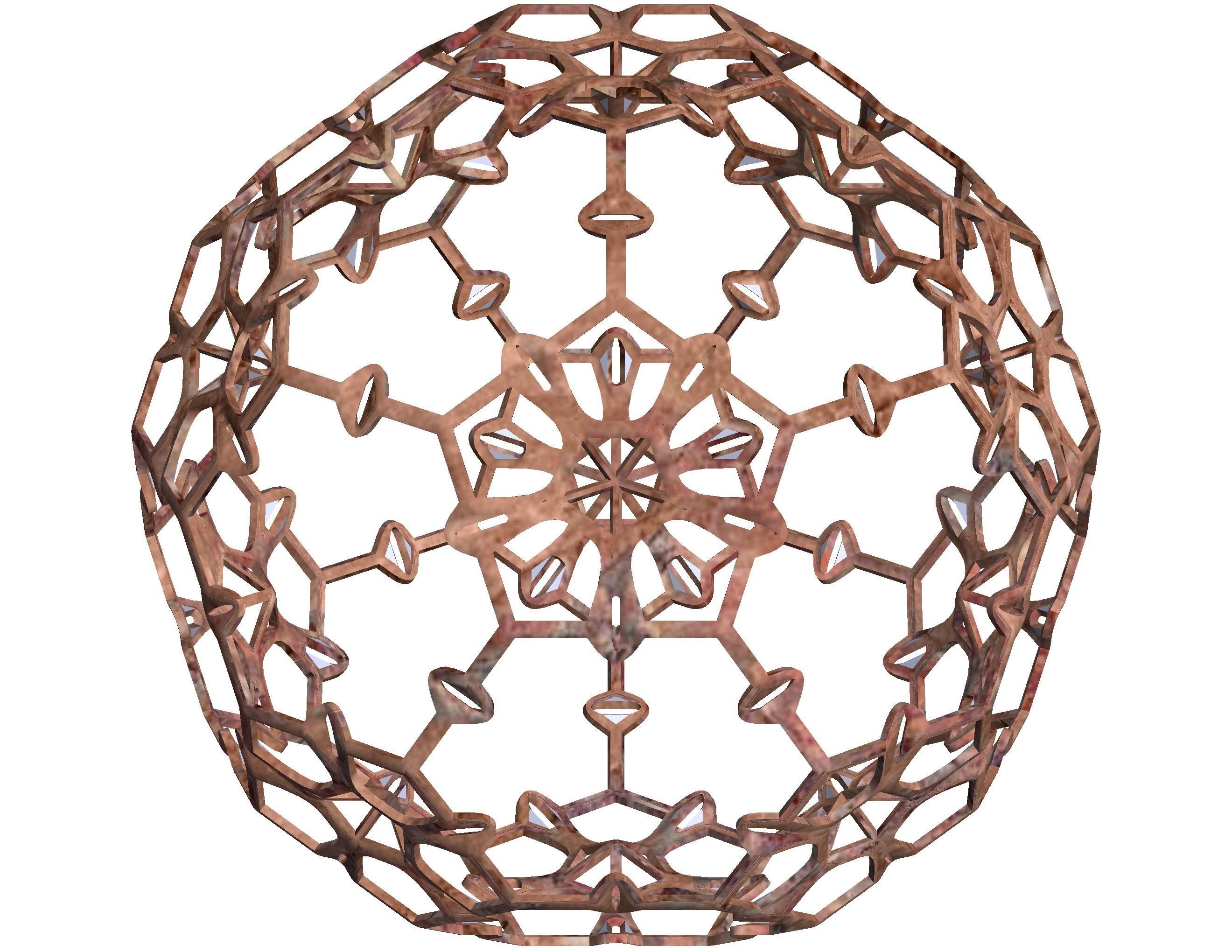 Wireframe Shape Sierpinski Buckyball 3D print model_17