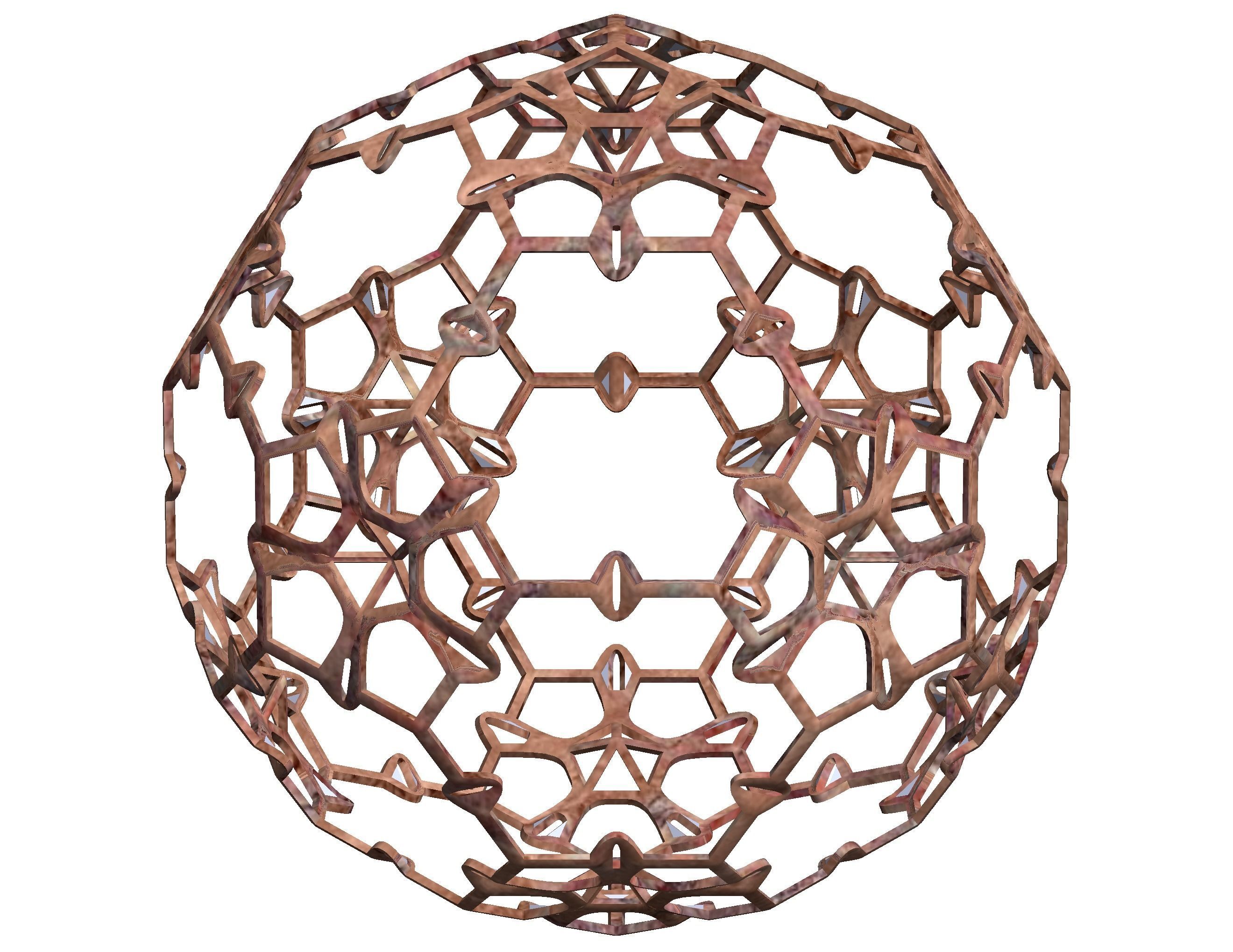 Wireframe Shape Sierpinski Buckyball 3D print model_21