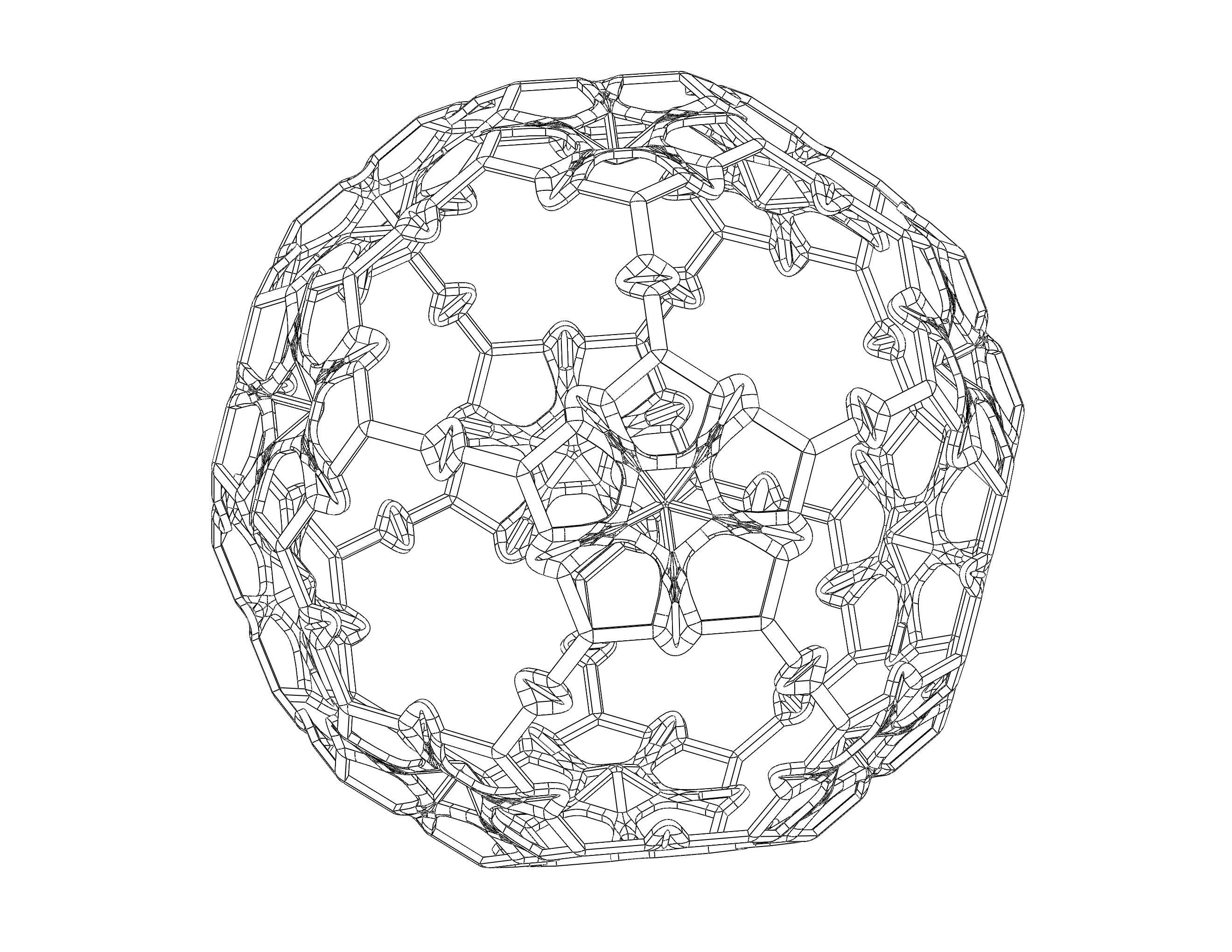 Wireframe Shape Sierpinski Buckyball 3D print model_10