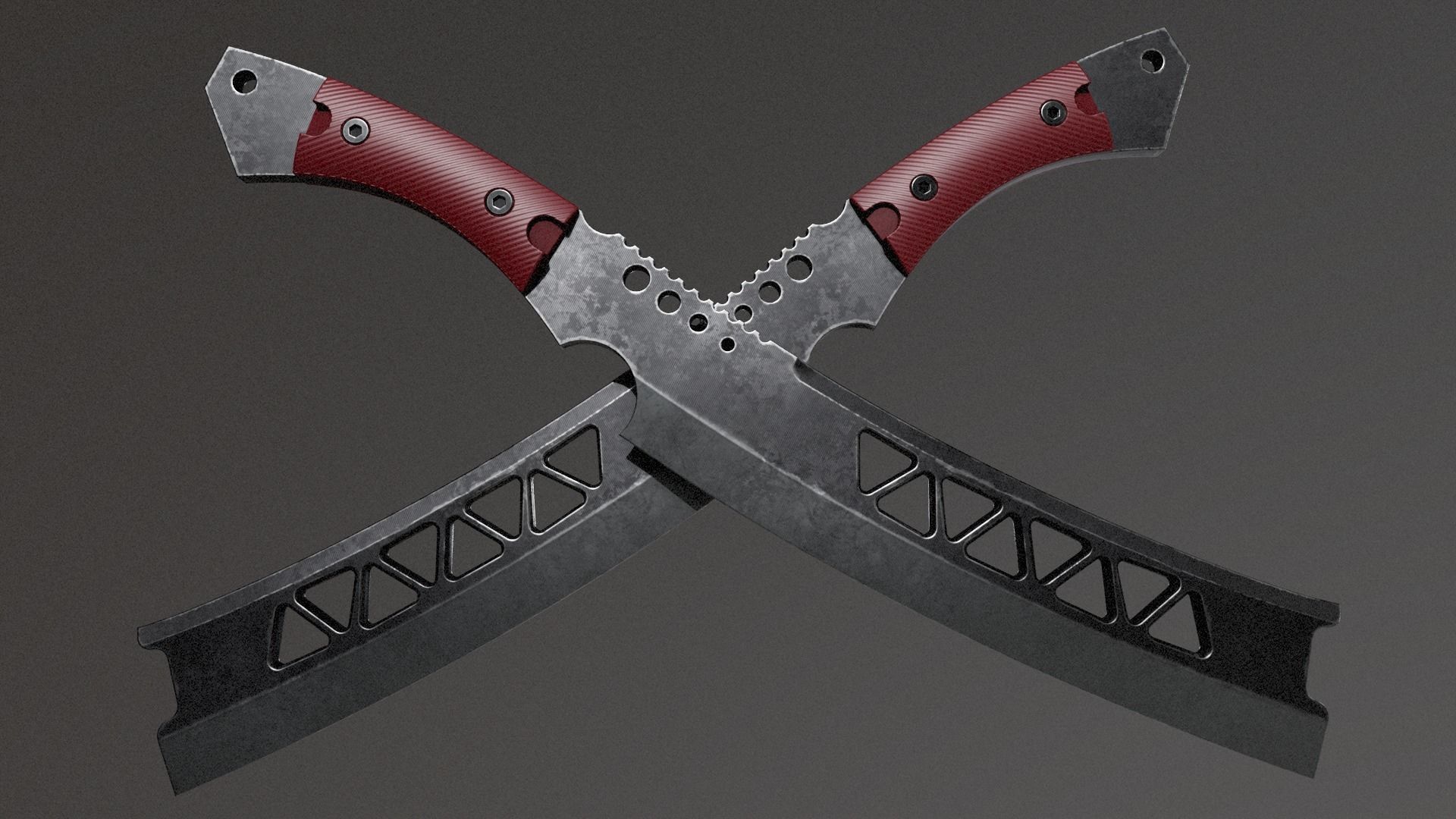Machete-Sci fi Low-poly 3D model_1
