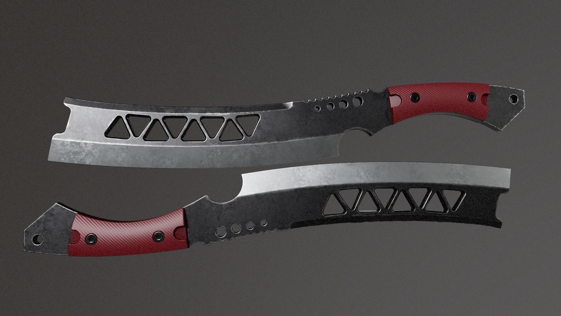 Machete-Sci fi Low-poly 3D model_2