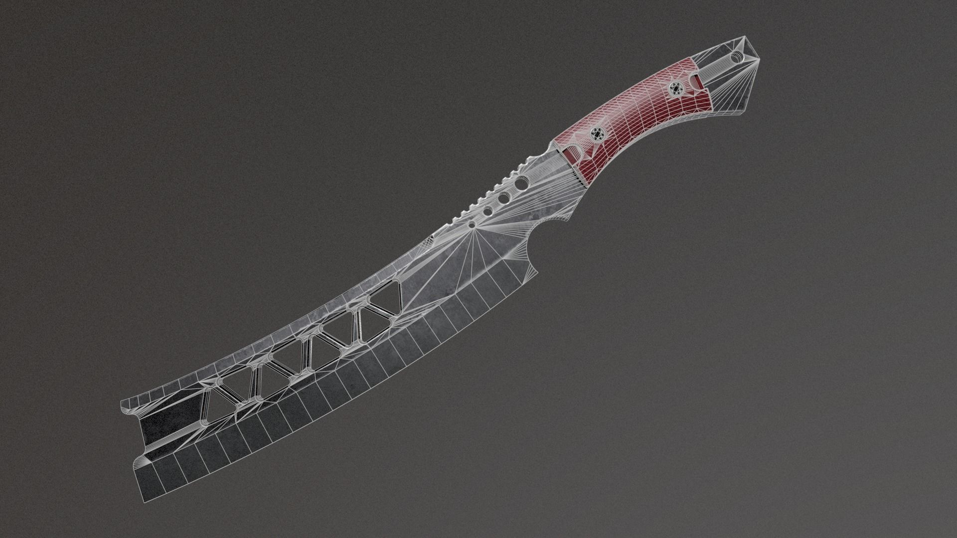 Machete-Sci fi Low-poly 3D model_7