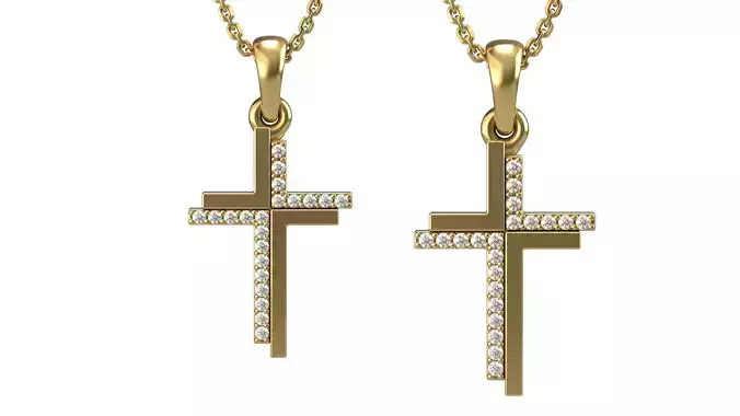 Cross pendant 19 3D print model