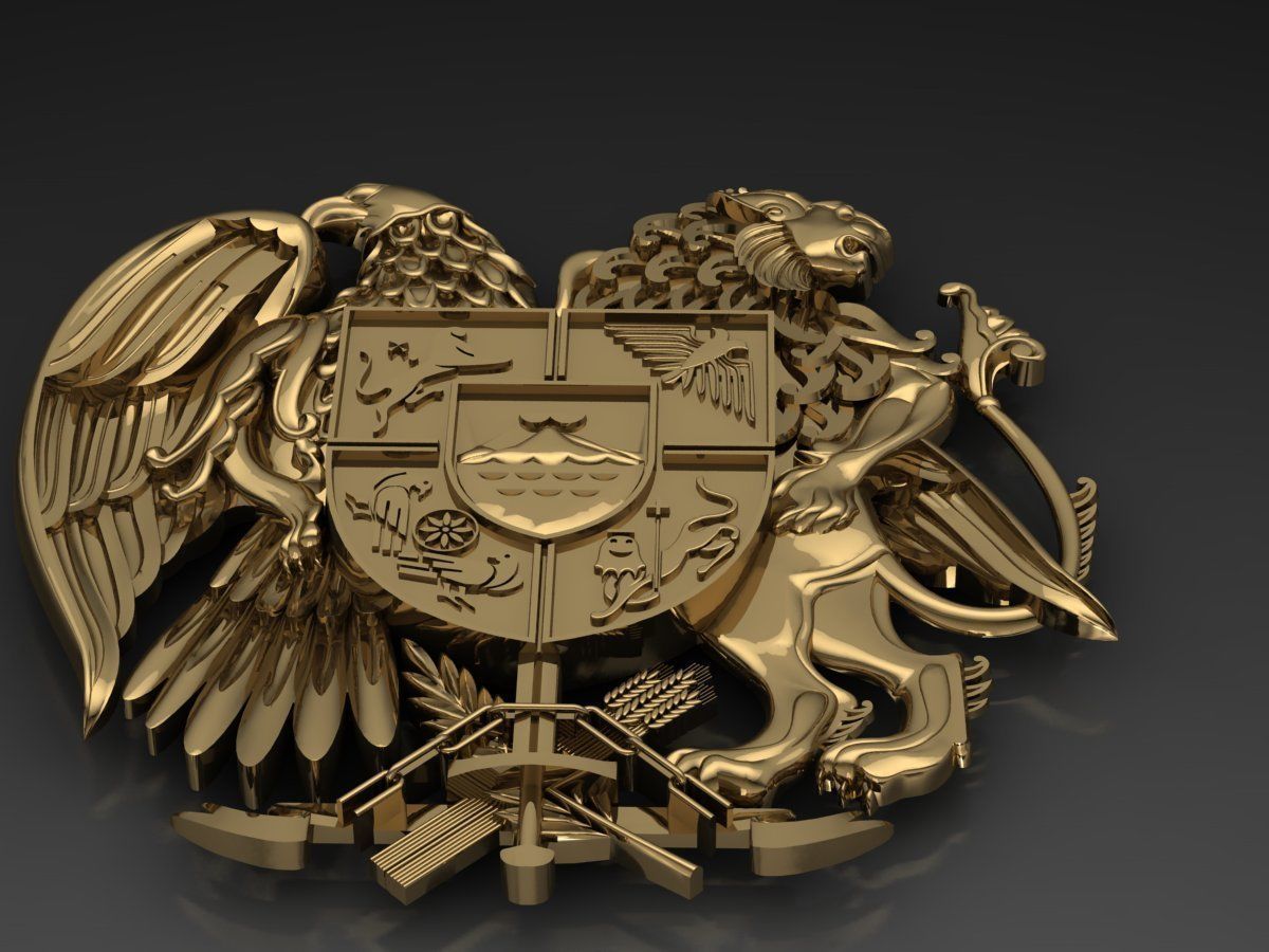 Gerb 5 Coat of arms of Armenia 3D print model_2