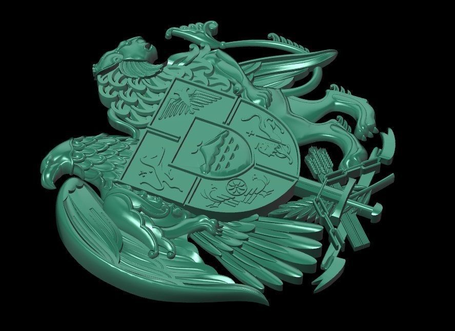 Gerb 5 Coat of arms of Armenia 3D print model_8