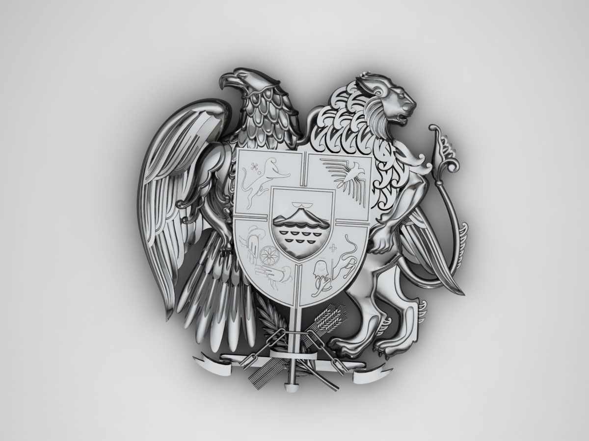 Gerb 5 Coat of arms of Armenia 3D print model_4