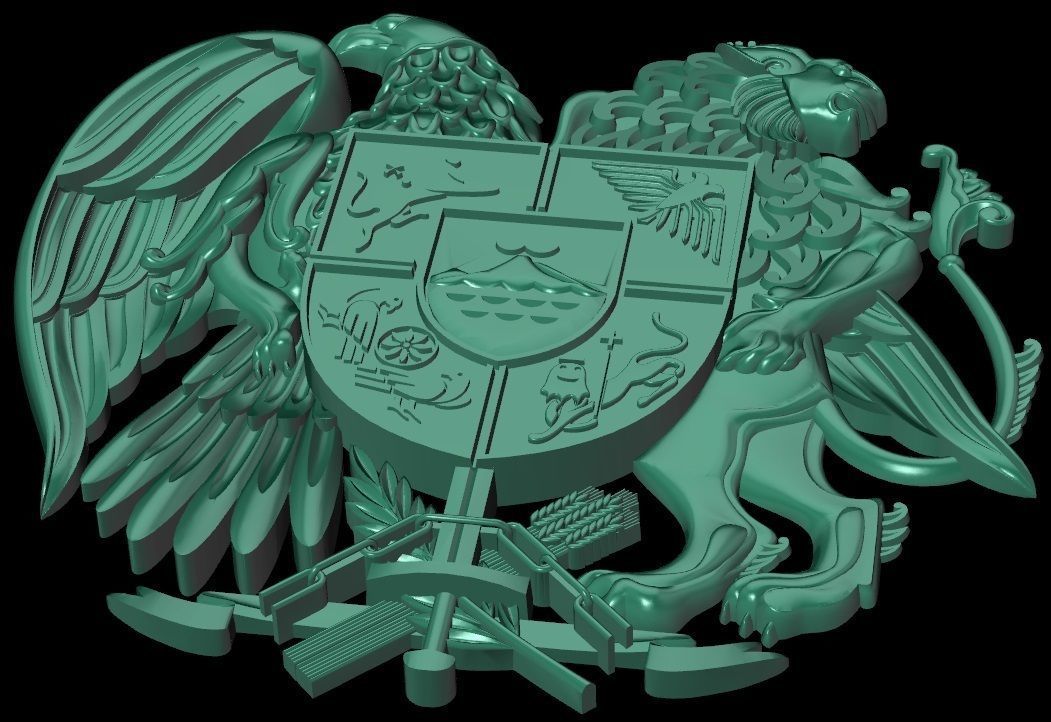 Gerb 5 Coat of arms of Armenia 3D print model_9