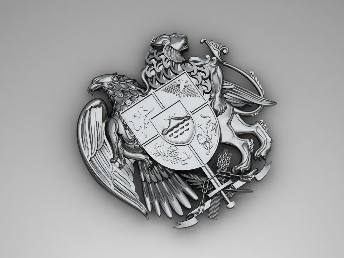 Gerb 5 Coat of arms of Armenia 3D print model_3