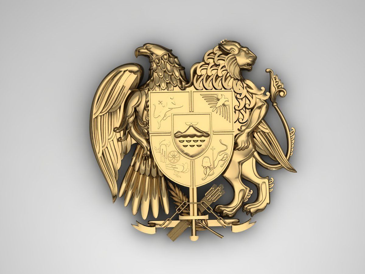 Gerb 5 Coat of arms of Armenia 3D print model_1
