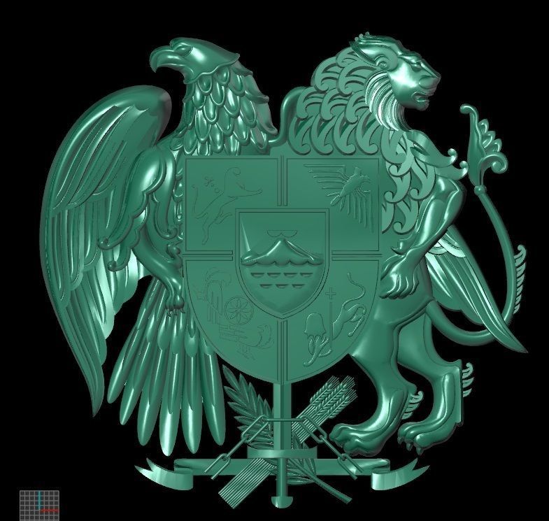 Gerb 5 Coat of arms of Armenia 3D print model_6