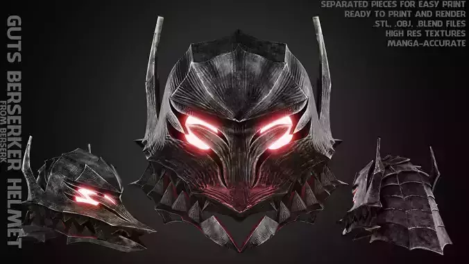 Guts Berserker Helmet for Cosplay 3D print model