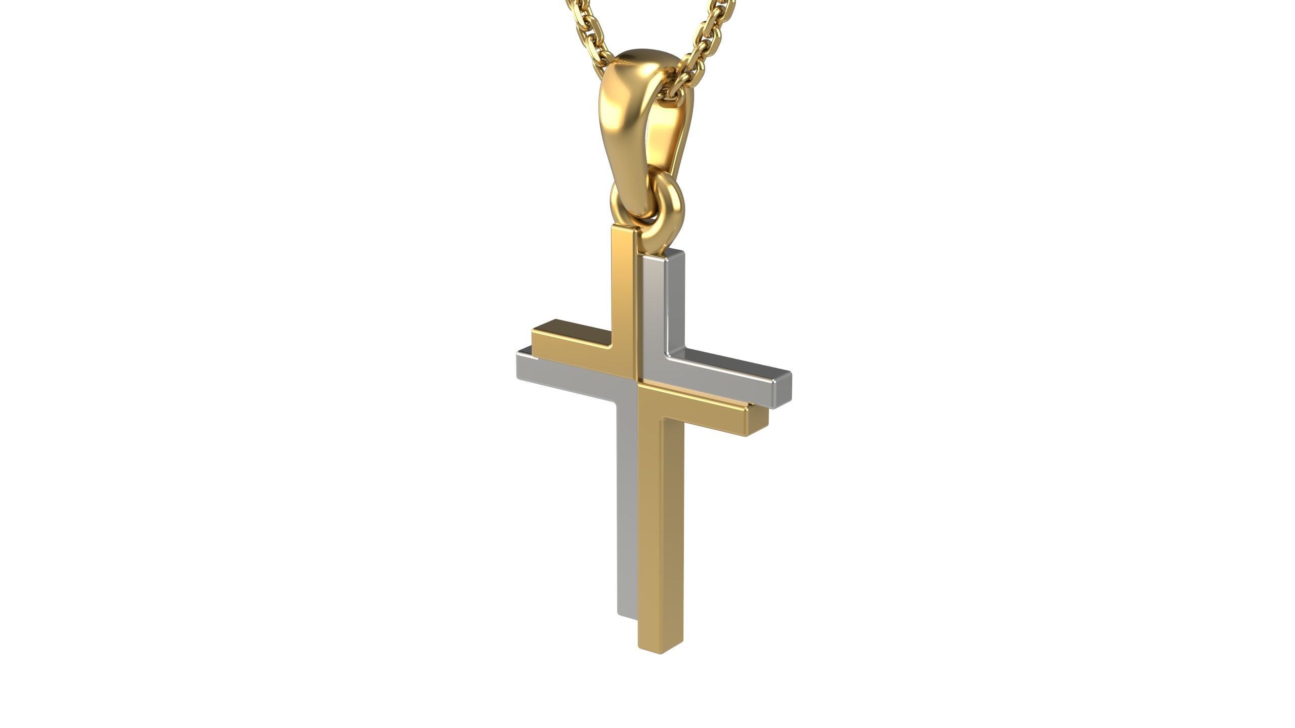 Cross pendant 20 3D print model_4