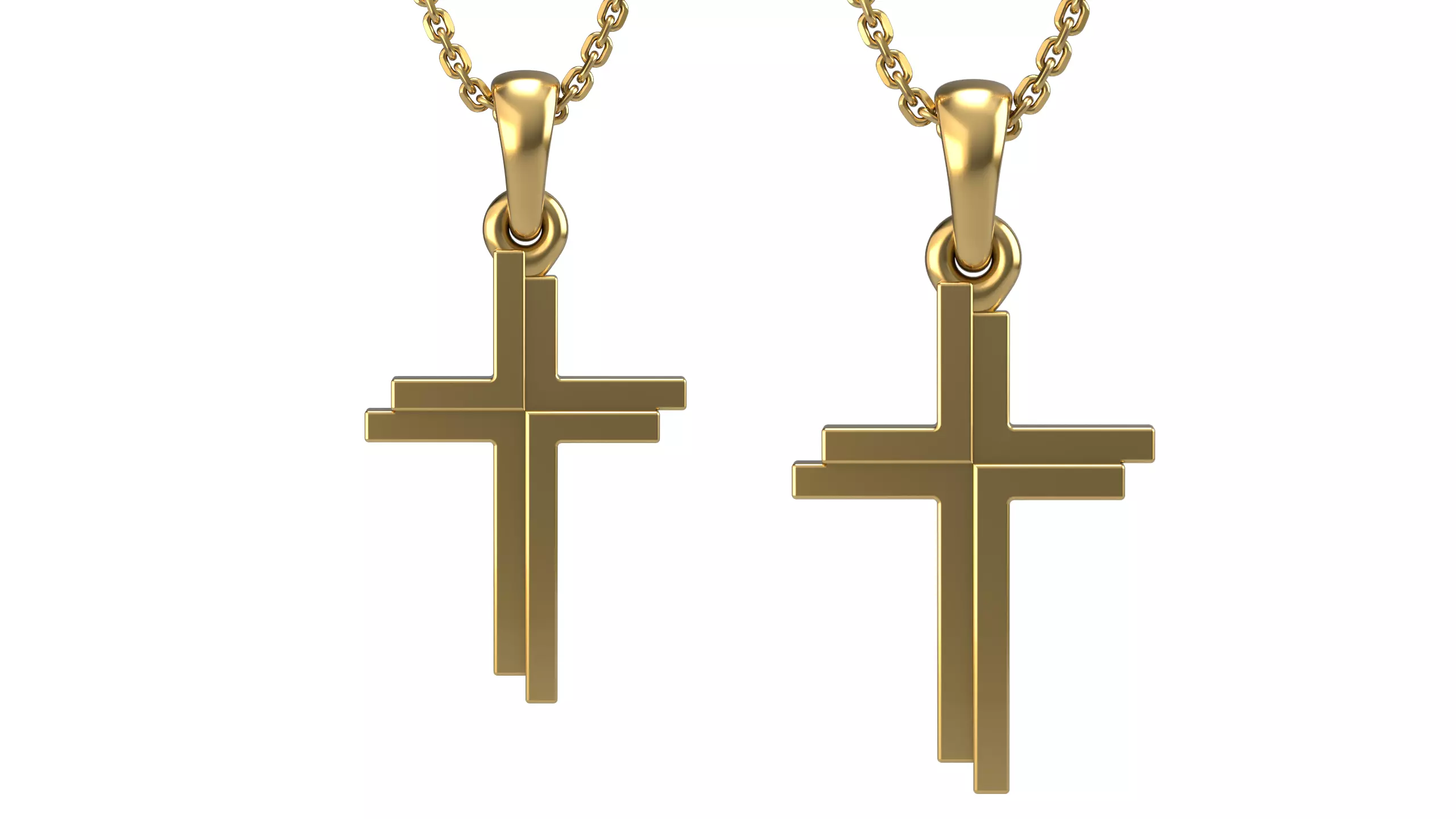 Cross pendant 20 3D print model_0