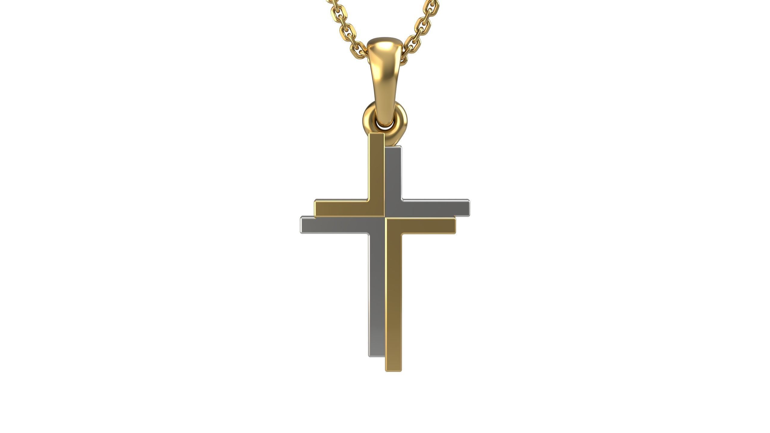 Cross pendant 20 3D print model_3