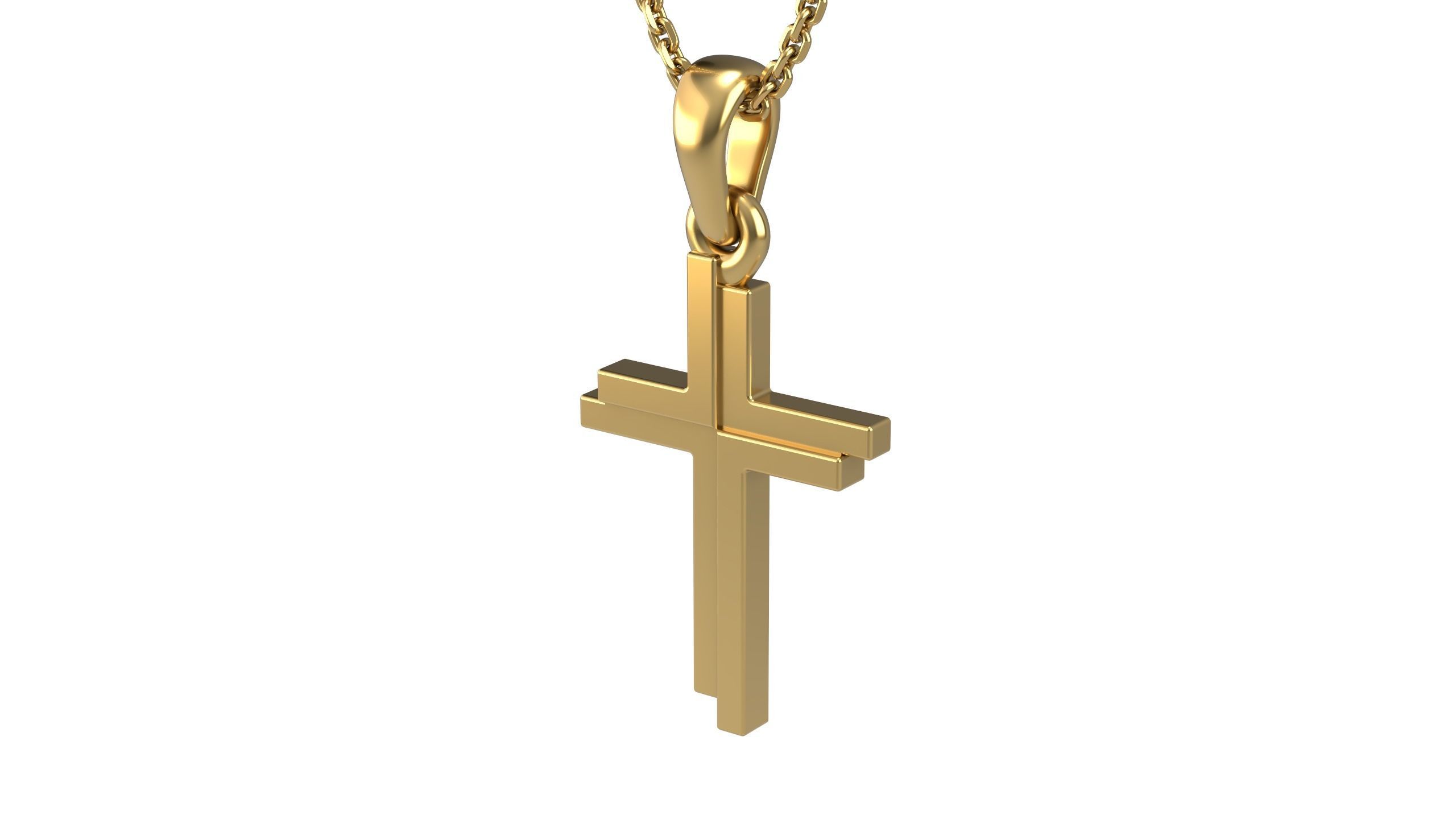 Cross pendant 20 3D print model_2