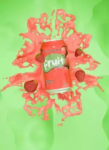 Can with adjustable waterdroplets and backround Free 3D model