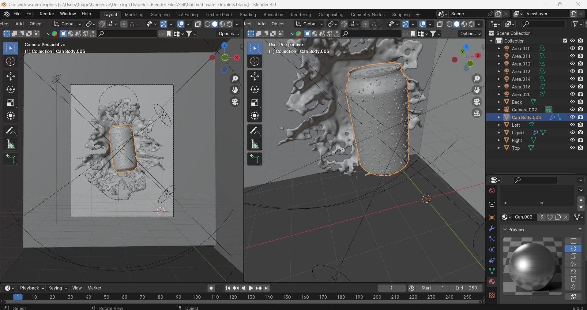 Can with adjustable waterdroplets and backround Free 3D model_1