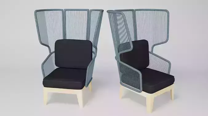 Low Poly Wing Chair 3d Model Low-poly 3D model