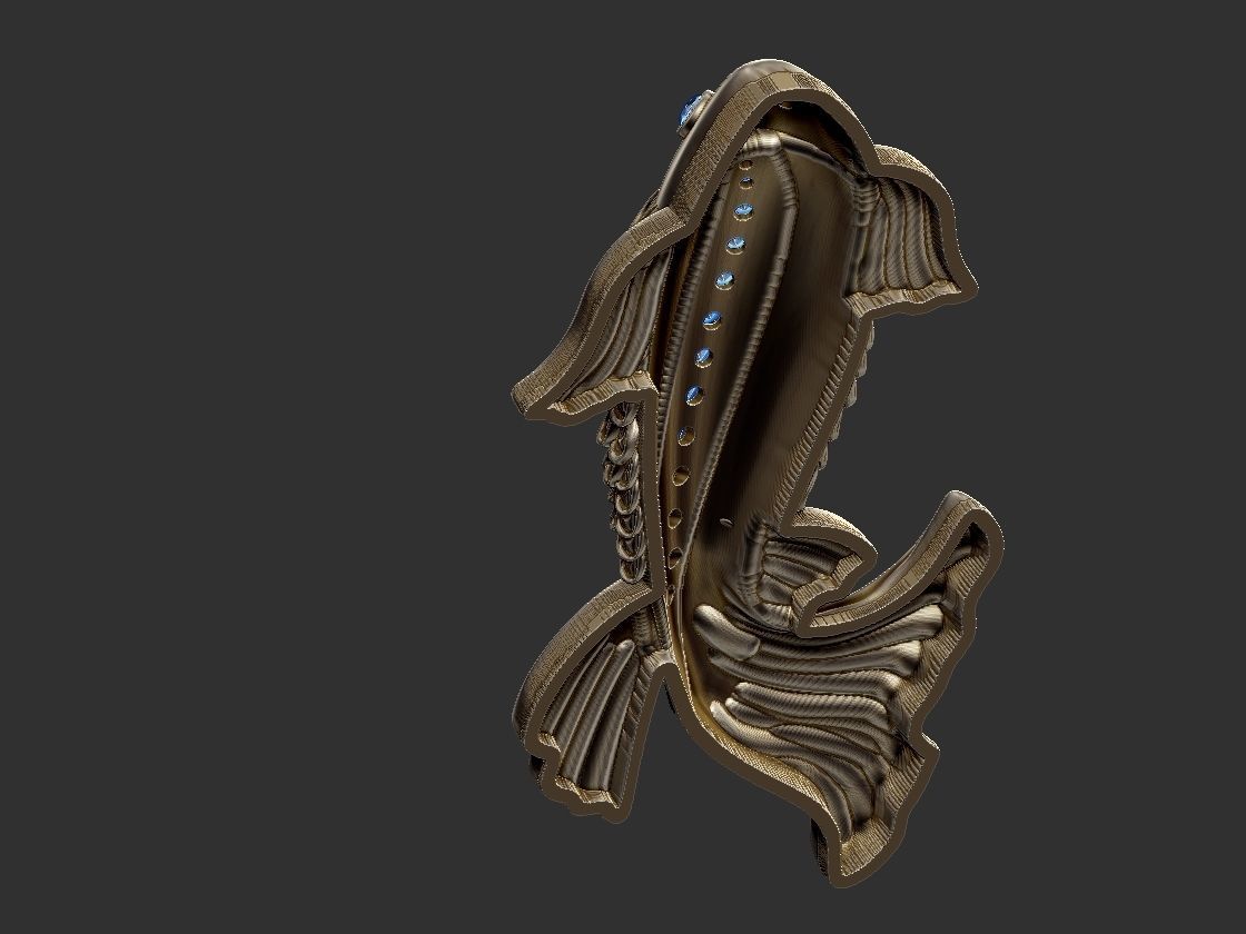 Fish with Gem Stones 3D print model_4