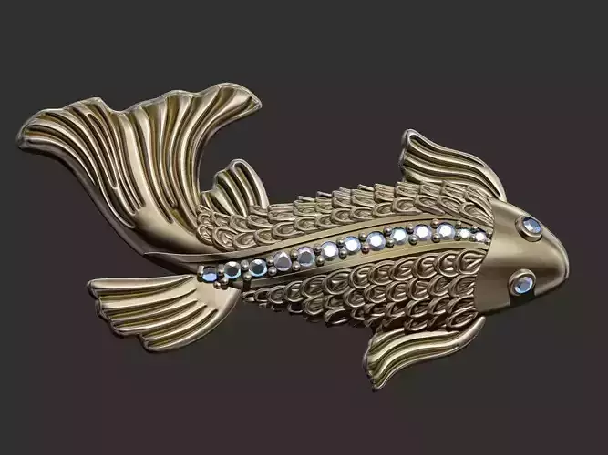 Fish with Gem Stones 3D print model