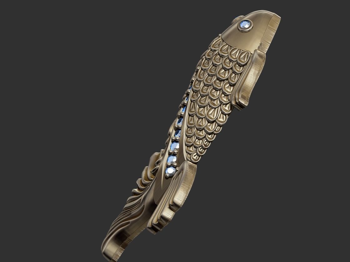 Fish with Gem Stones 3D print model_3