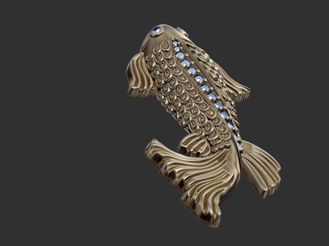 Fish with Gem Stones 3D print model_8