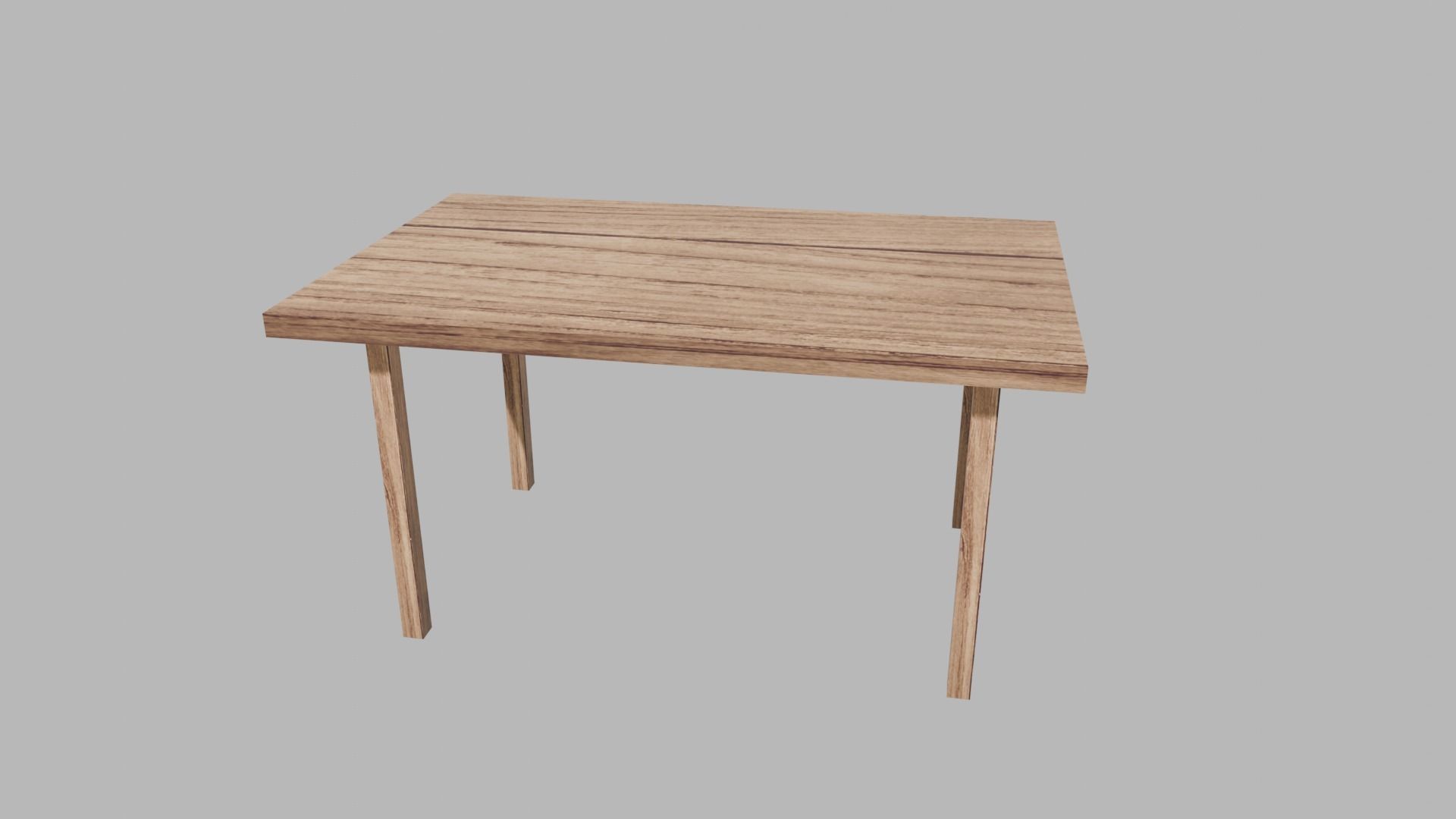 Wood Table Free low-poly 3D model_1