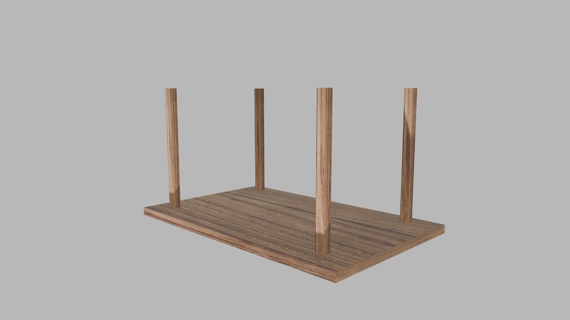 Wood Table Free low-poly 3D model_3