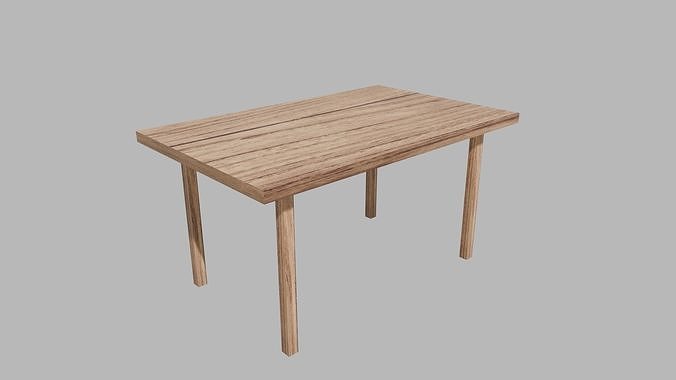 Wood Table Free low-poly 3D model