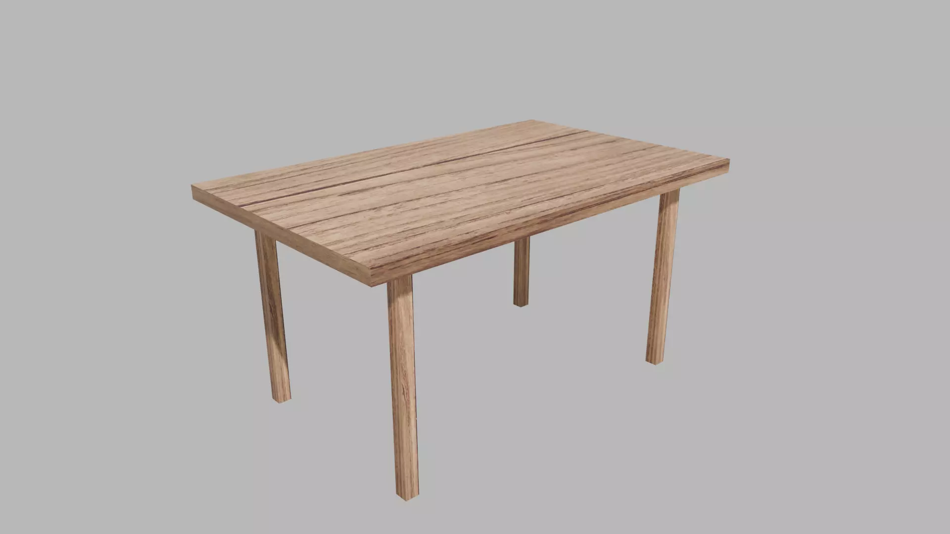 Wood Table Free low-poly 3D model_0