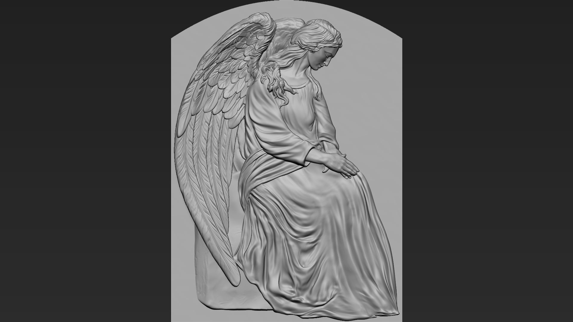 Angel relief 05 3D print model_13