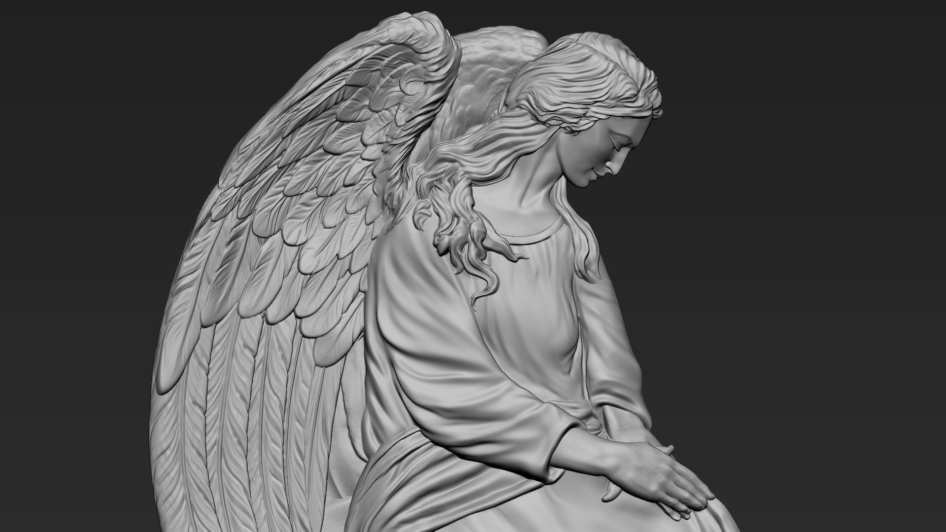 Angel relief 05 3D print model_11