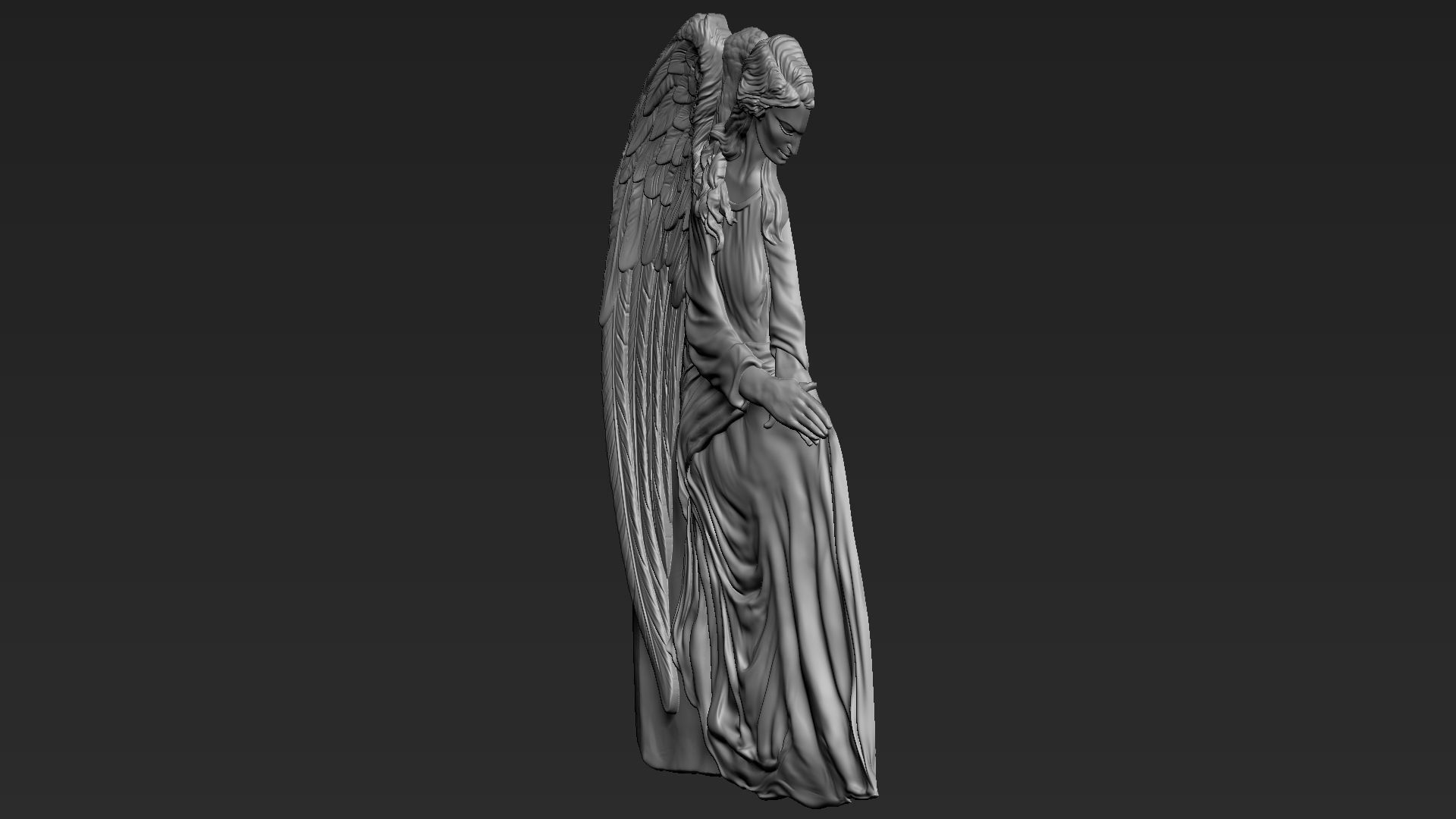 Angel relief 05 3D print model_16