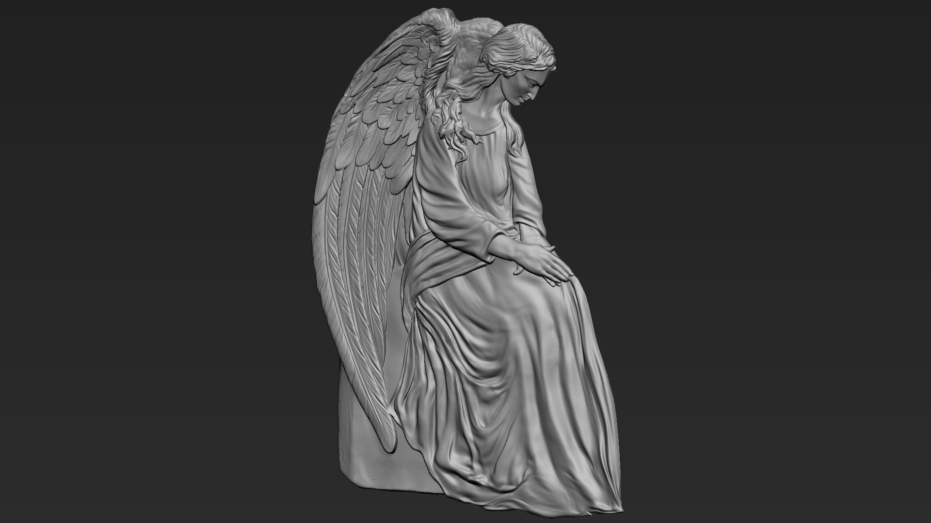 Angel relief 05 3D print model_14