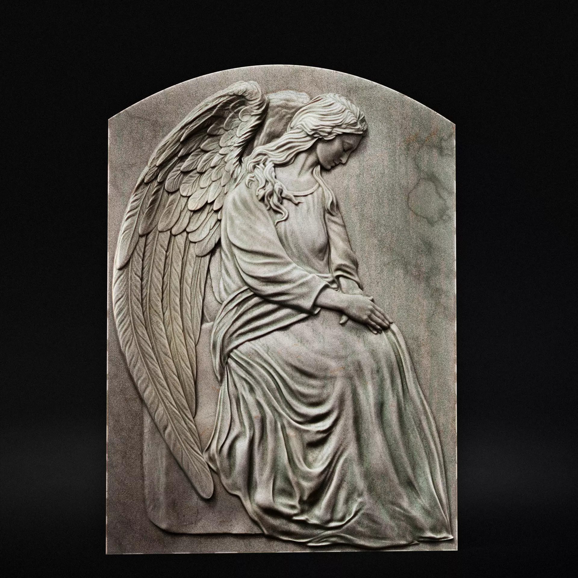 Angel relief 05 3D print model_0