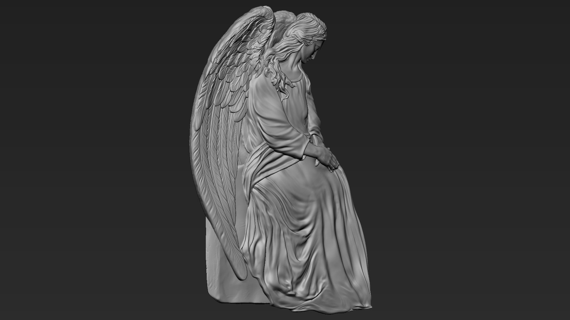 Angel relief 05 3D print model_6