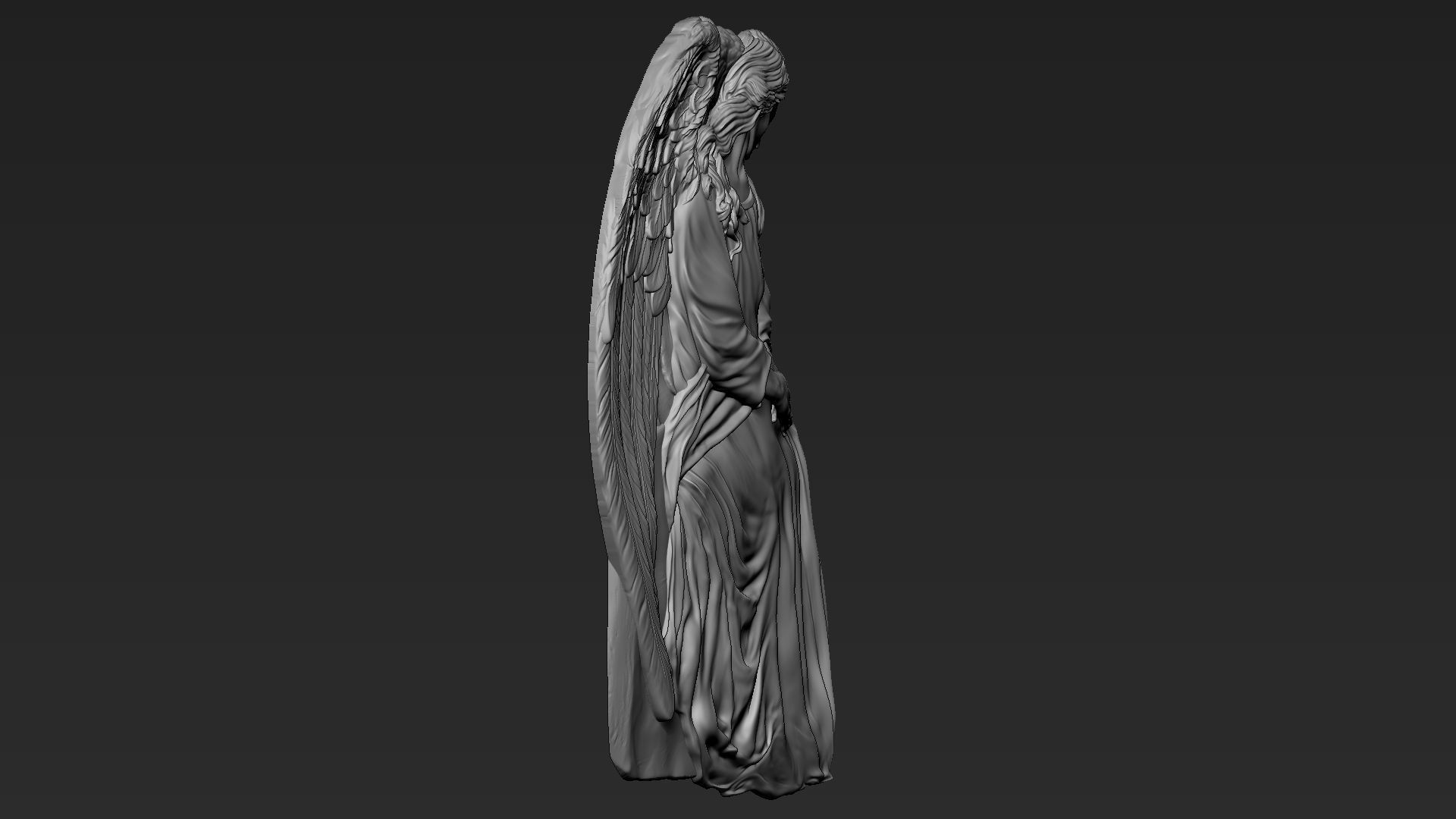 Angel relief 05 3D print model_7