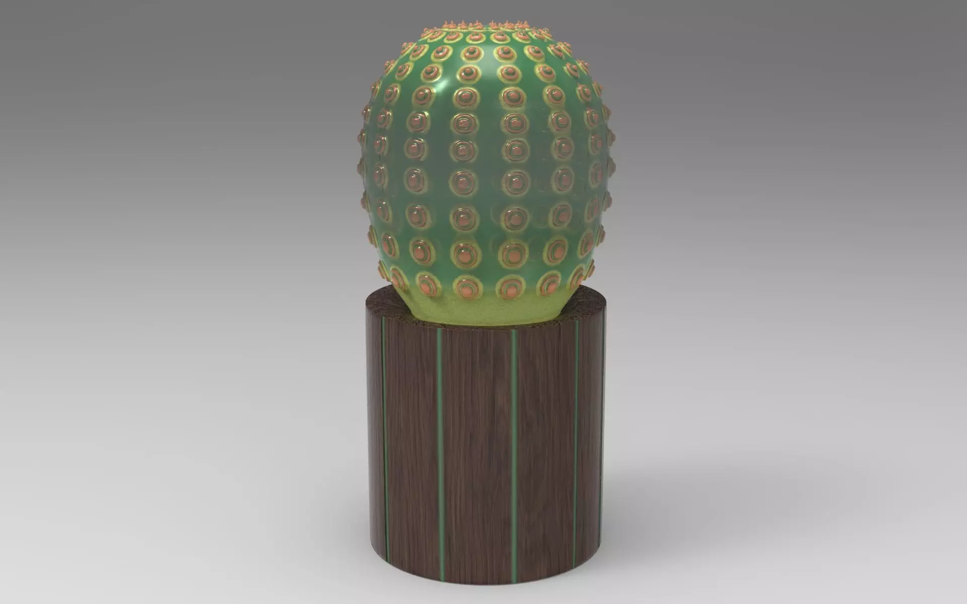 Cactus Table Lamp Low-poly 3D model_0