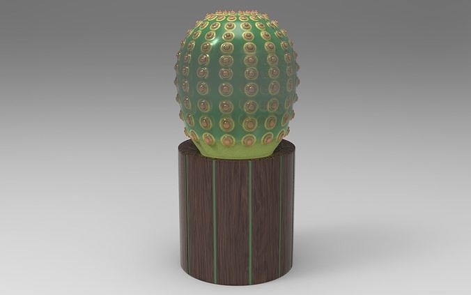 Cactus Table Lamp Low-poly 3D model