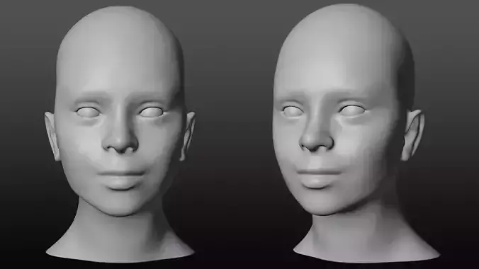 Female head base mesh 3D model