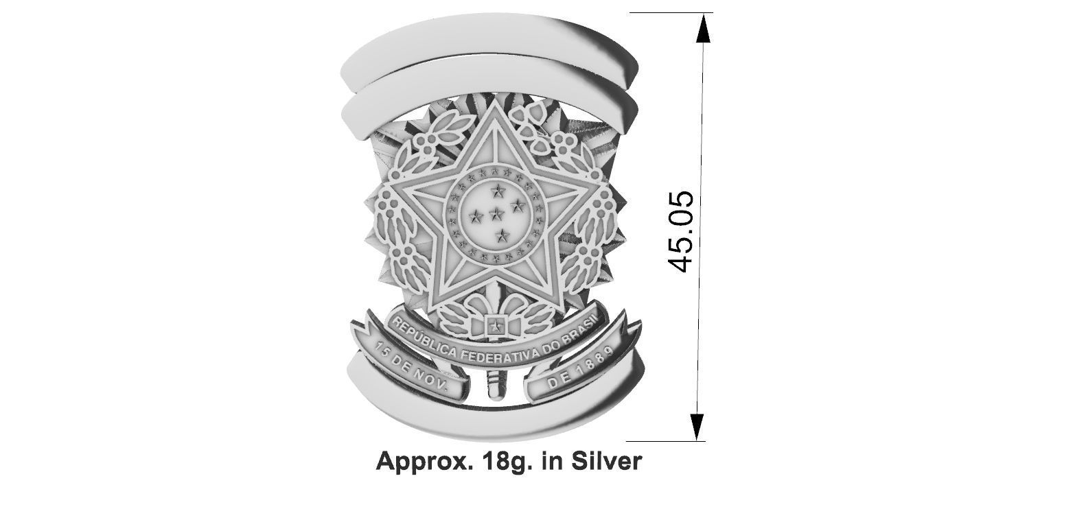 Policia Federal Simbolo 3D print model_4