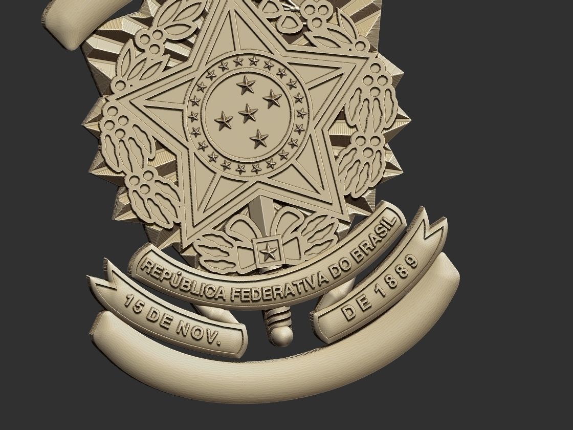 Policia Federal Simbolo 3D print model_9