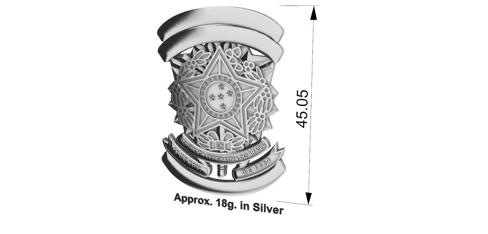 Policia Federal Simbolo 3D print model_5