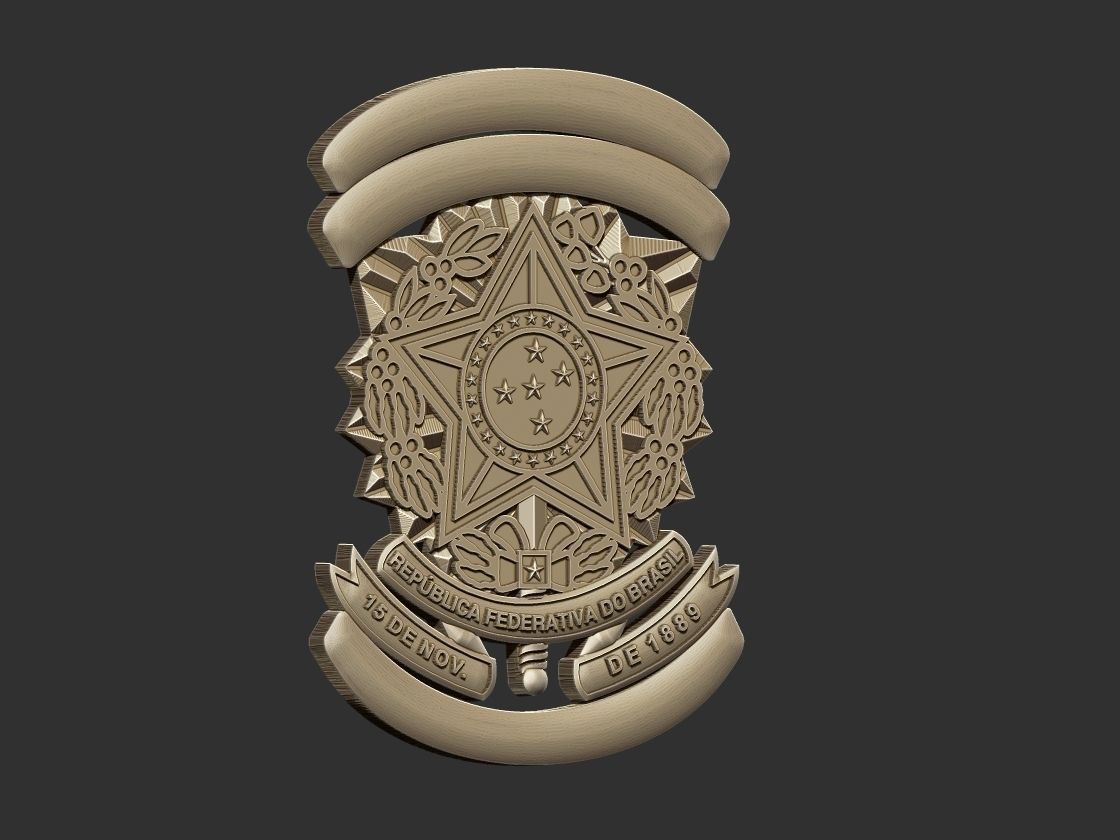 Policia Federal Simbolo 3D print model_1