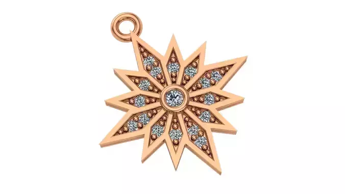 Flower Charm Pendant Necklace 3D print model